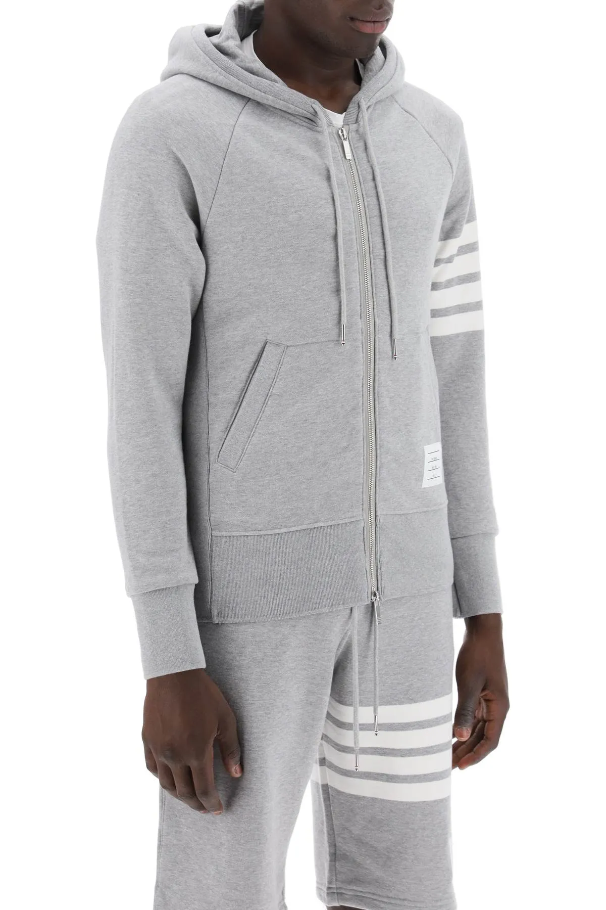 4-bar zip-up hoodie