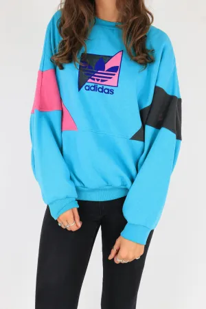 Adidas Sweatshirt Blue/Pink XL