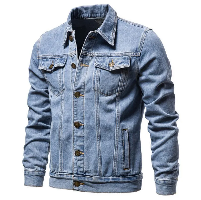 Advbridge Men Light Blue Denim Jackets Slim Casual Denim Coats New Male High Quality Cotton Thicker Winter Jean Jackets Warm Coats XS-6XL