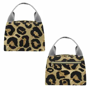 Animal Print 2  Portable Lunch Bag-Grey Handle