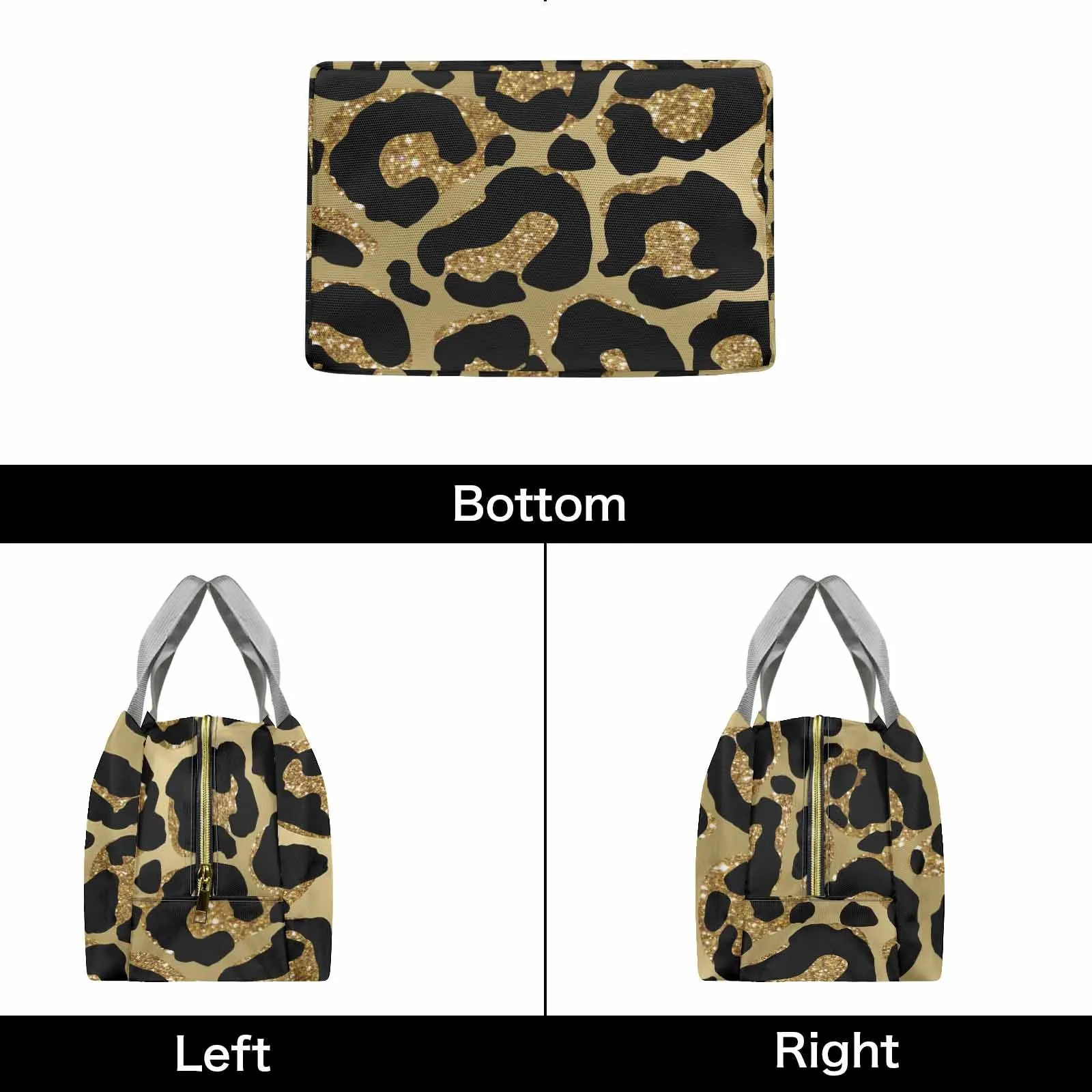 Animal Print 2  Portable Lunch Bag-Grey Handle