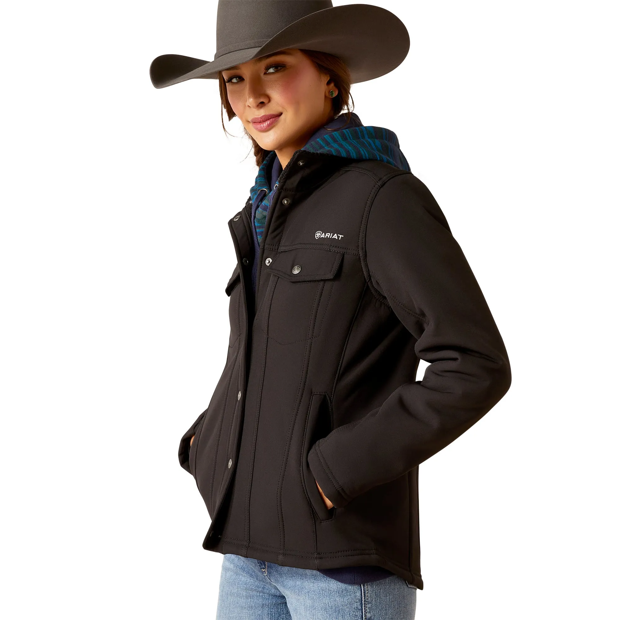 Ariat Ladies Berber Back Softshell Black Jacket 10046445