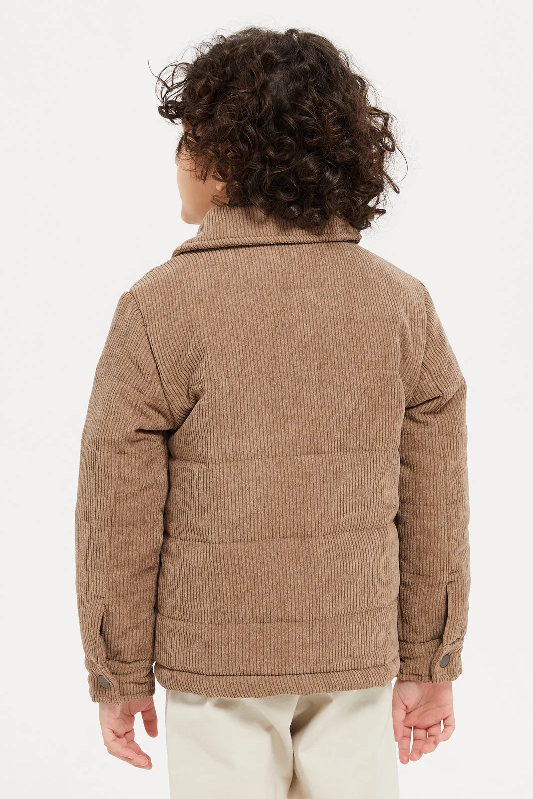 Boys Brown Puffer Jacket