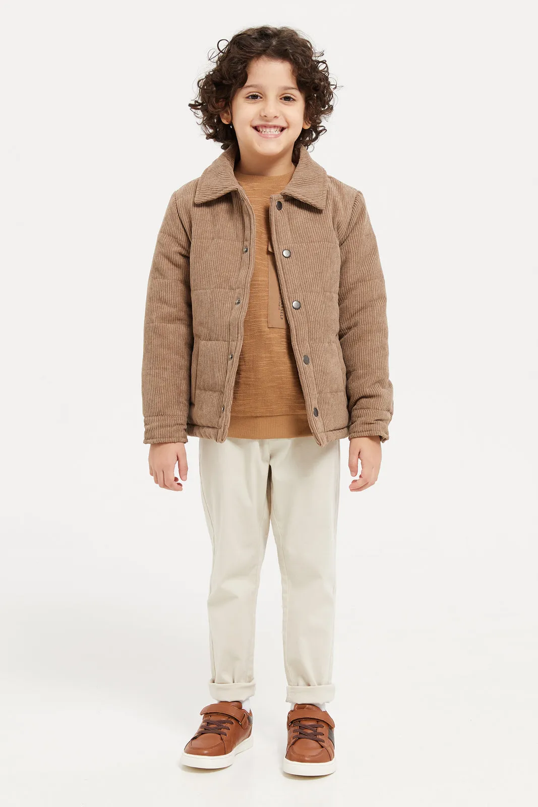 Boys Brown Puffer Jacket