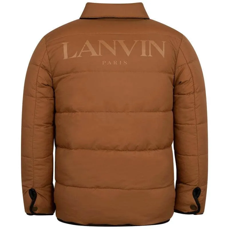 Boys Brown Reversible Puffer Jacket