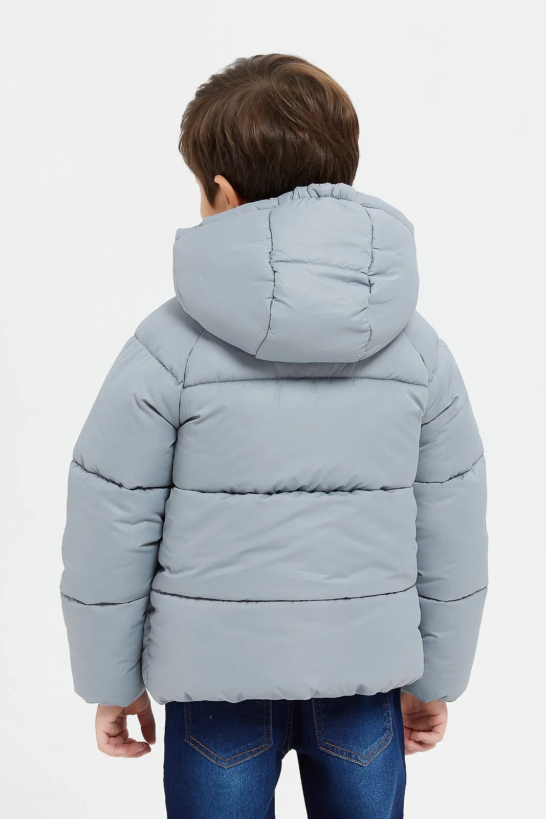 Boys Grey Puffer Jacket