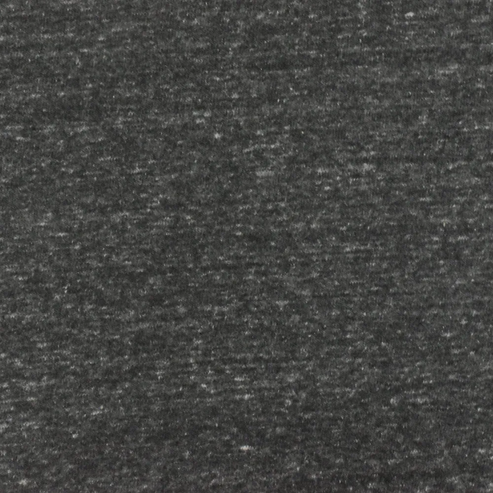 Charcoal Heather Gray Stretch Cotton-Poly Brushed Terry Fleece Knit Fabric