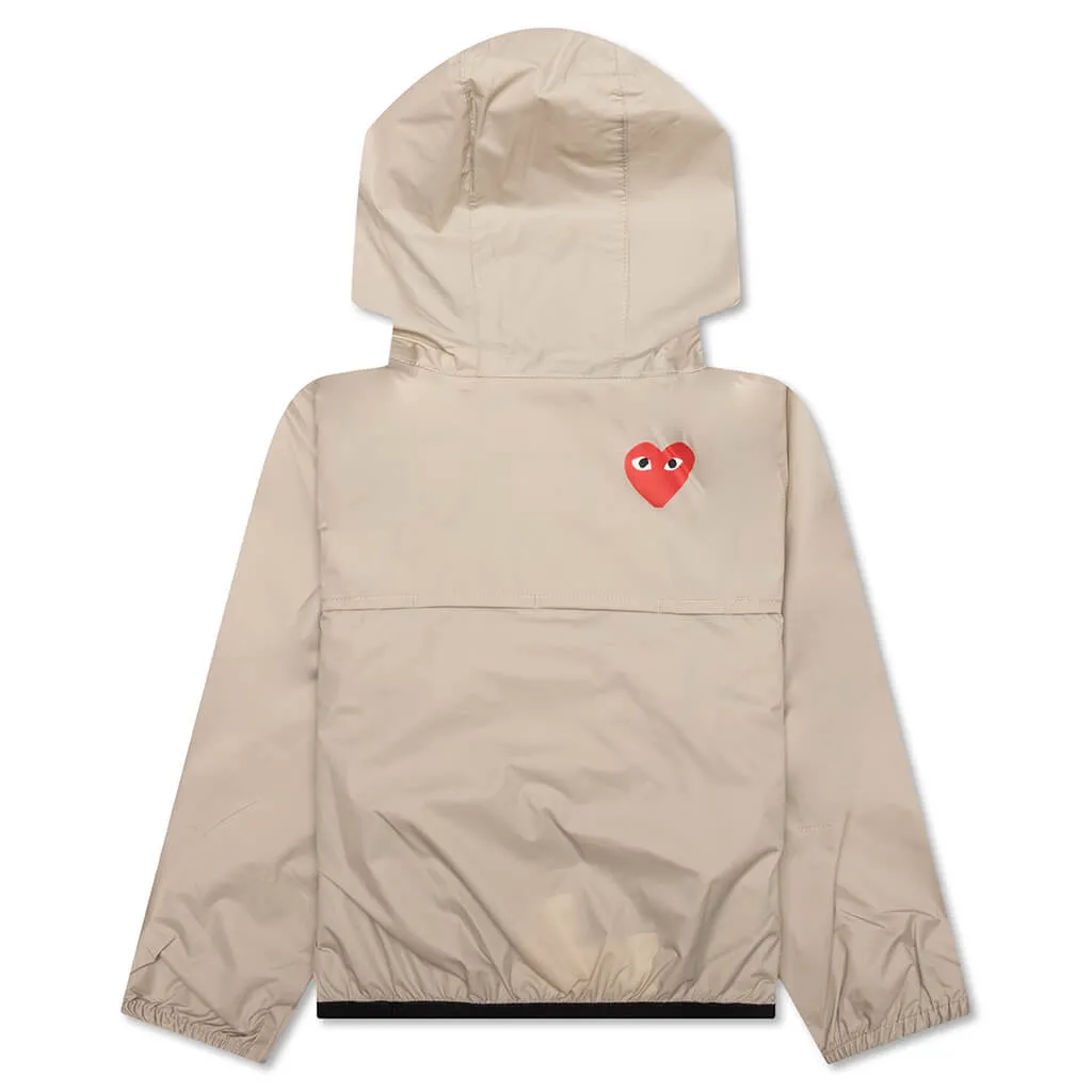 Comme des Garcons Play x K-Way Kids Half Zip Jacket - Beige