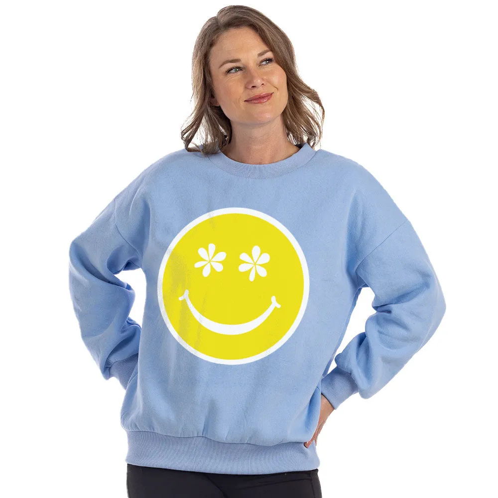 Daisy Eyes Happy Face Wholesale Sweatshirt