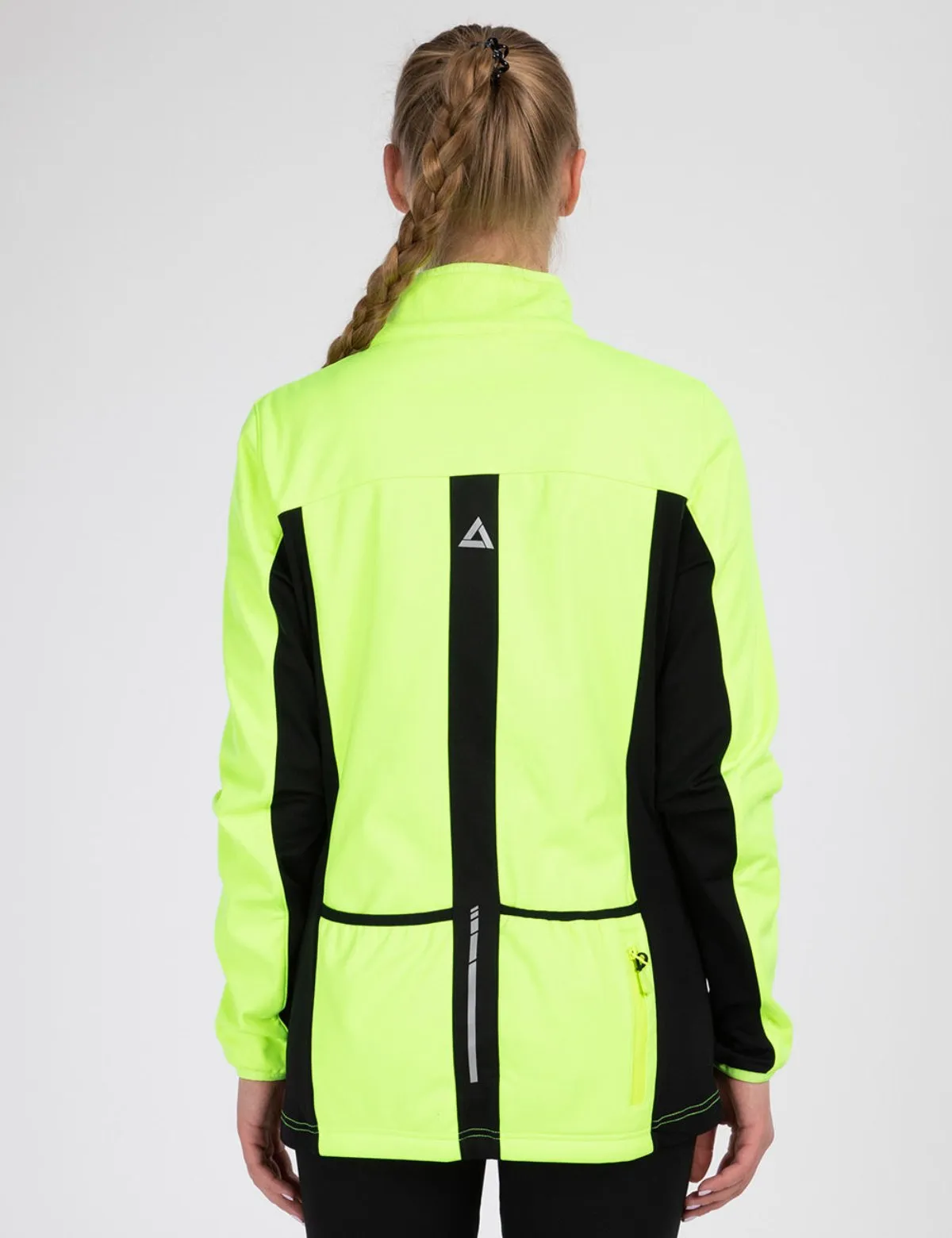 Damen Thermo Softshell Fahrradjacke Pro Line II Neon-Schwarz