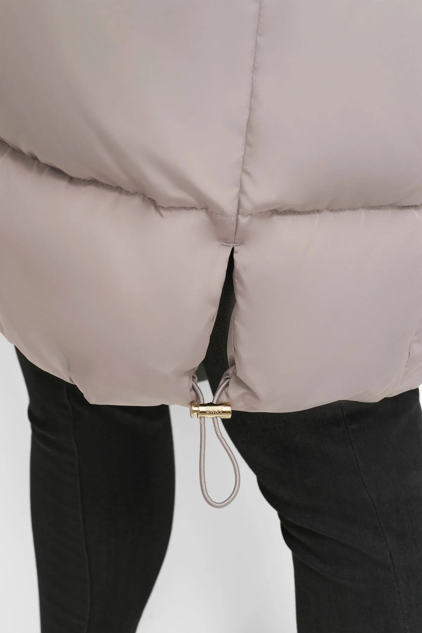 DOWN FILLED PUFFER WITH FAUX FUR TRIM