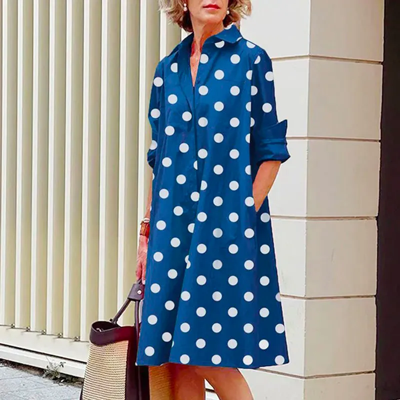 Elegant Dress Printing Prom Luxury Shirt Dress