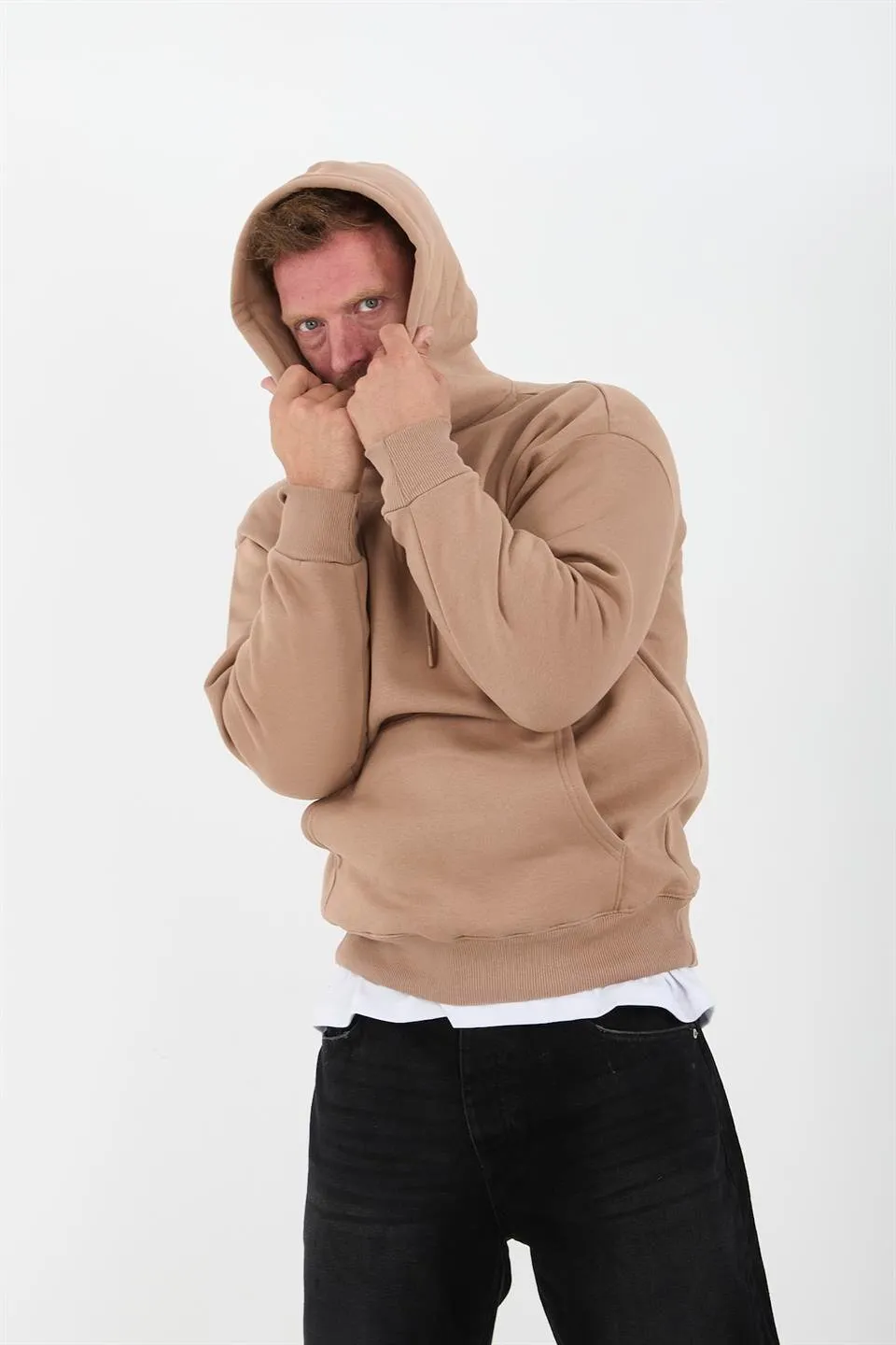 erkek oversize kapüşonlu kanguru cepli sweatshirt