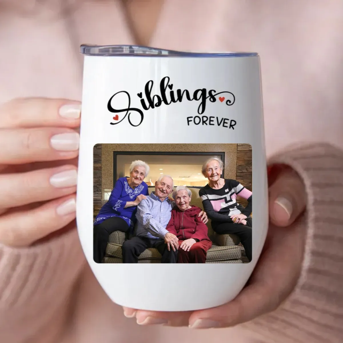 Family - Siblings Forever - Personalized Wine Tumbler (LH)