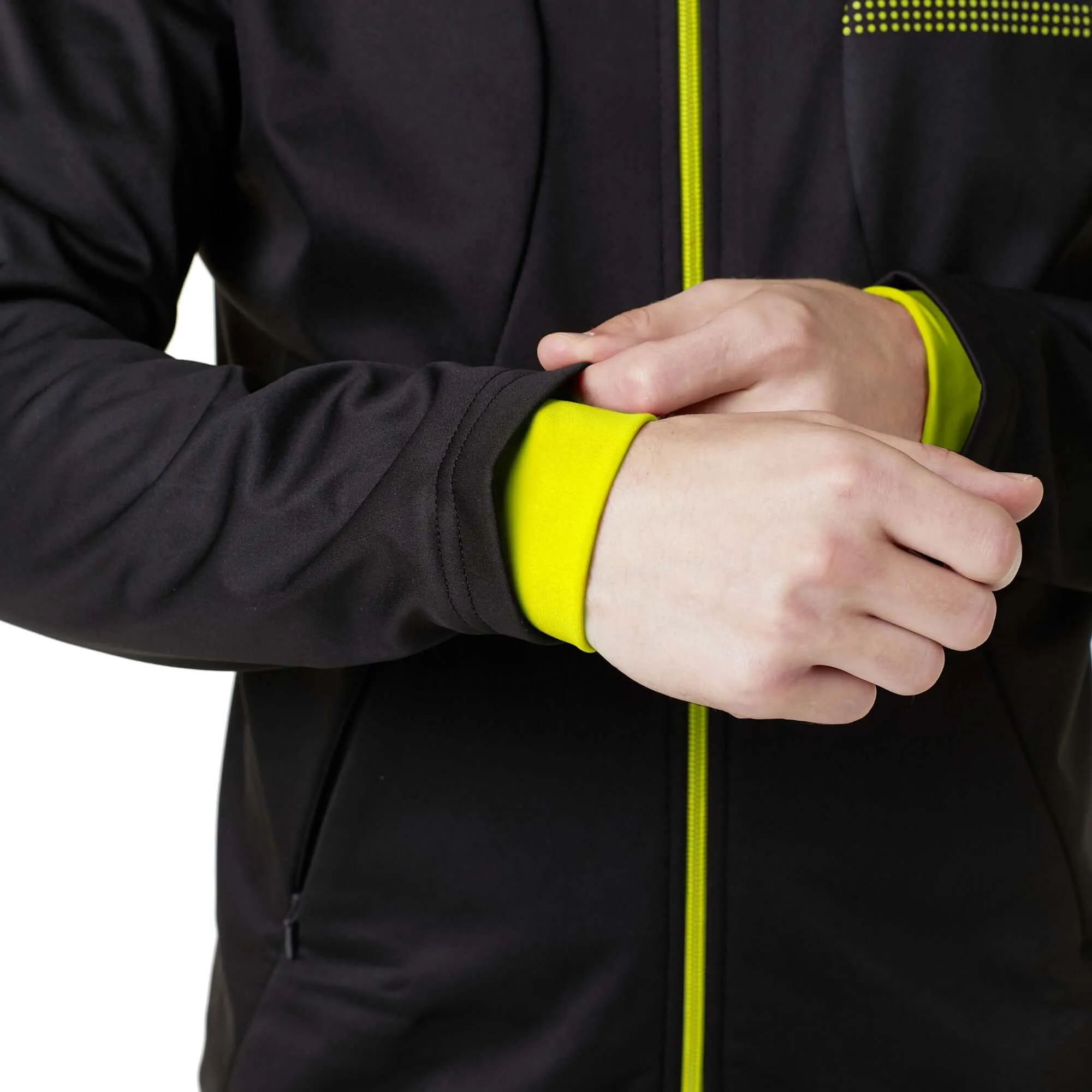 Fdx Arch Softshell Men's & Boy's Fluorescent Yellow Windproof & Water Resistant Cycling Jacket