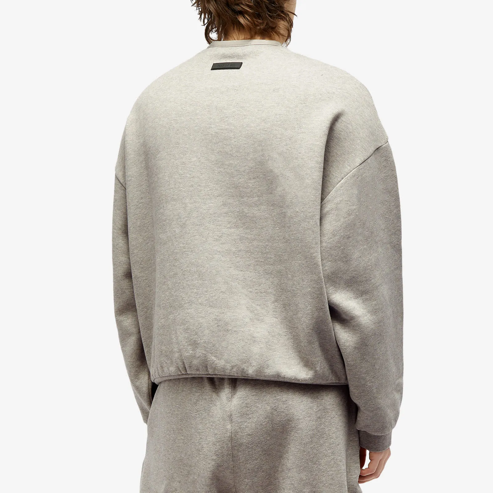 Fear Of God Essentials Spring Tab Detail Sweatshirt in Dark Heather Oatmeal