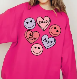 Happy Candy Hearts Wholesale Crewneck Sweatshirt