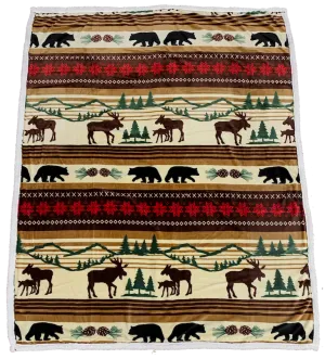 Hinterland Moose & Bear Fleece Throw