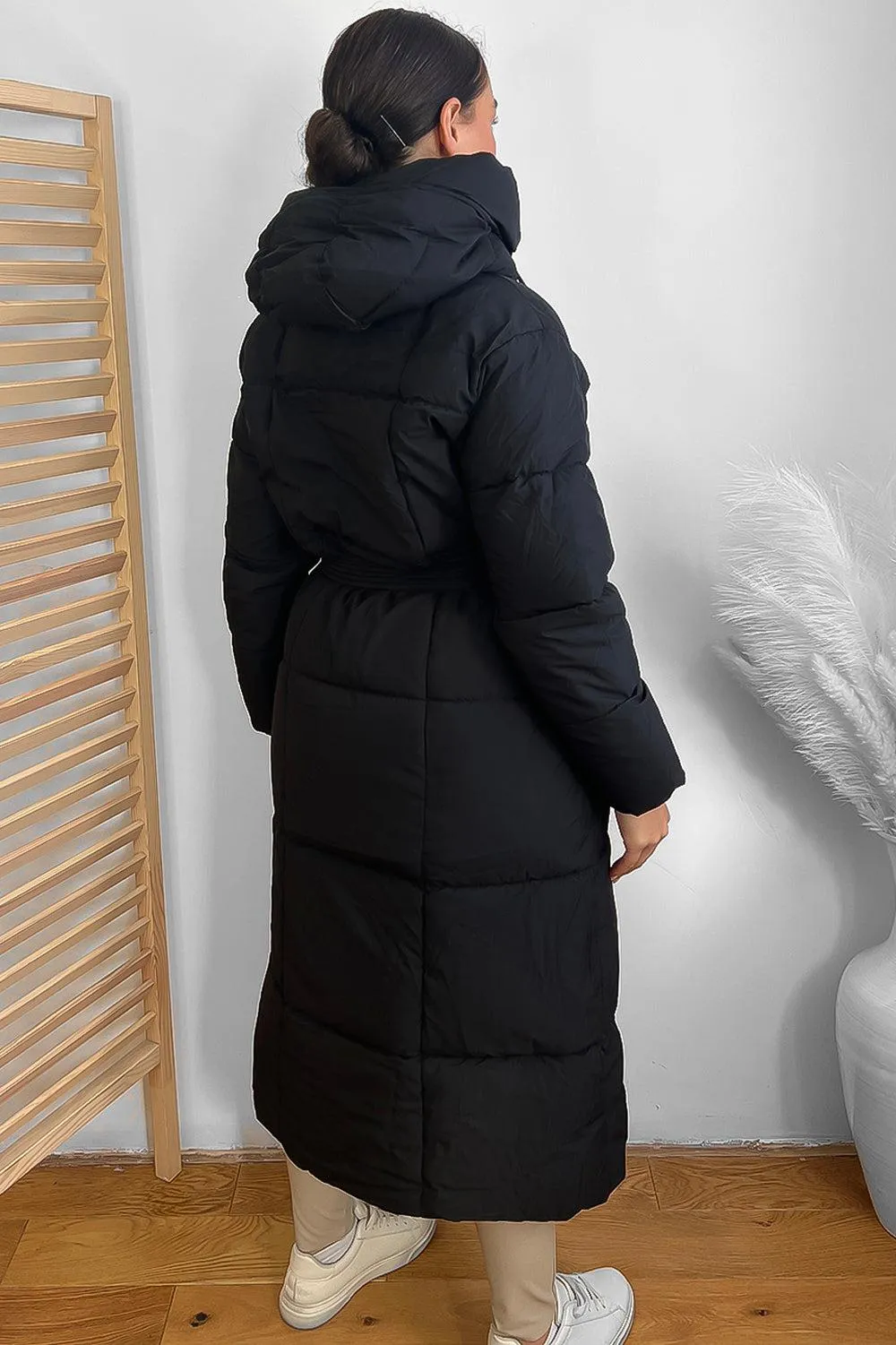 Hooded One Colour Maxi Puffer Jacket