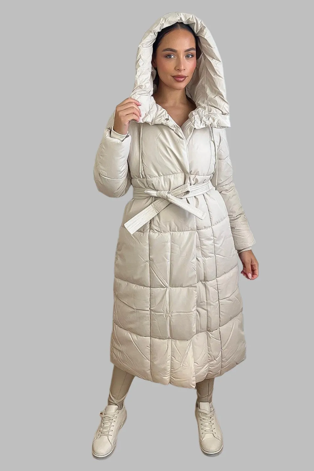 Hooded One Colour Maxi Puffer Jacket