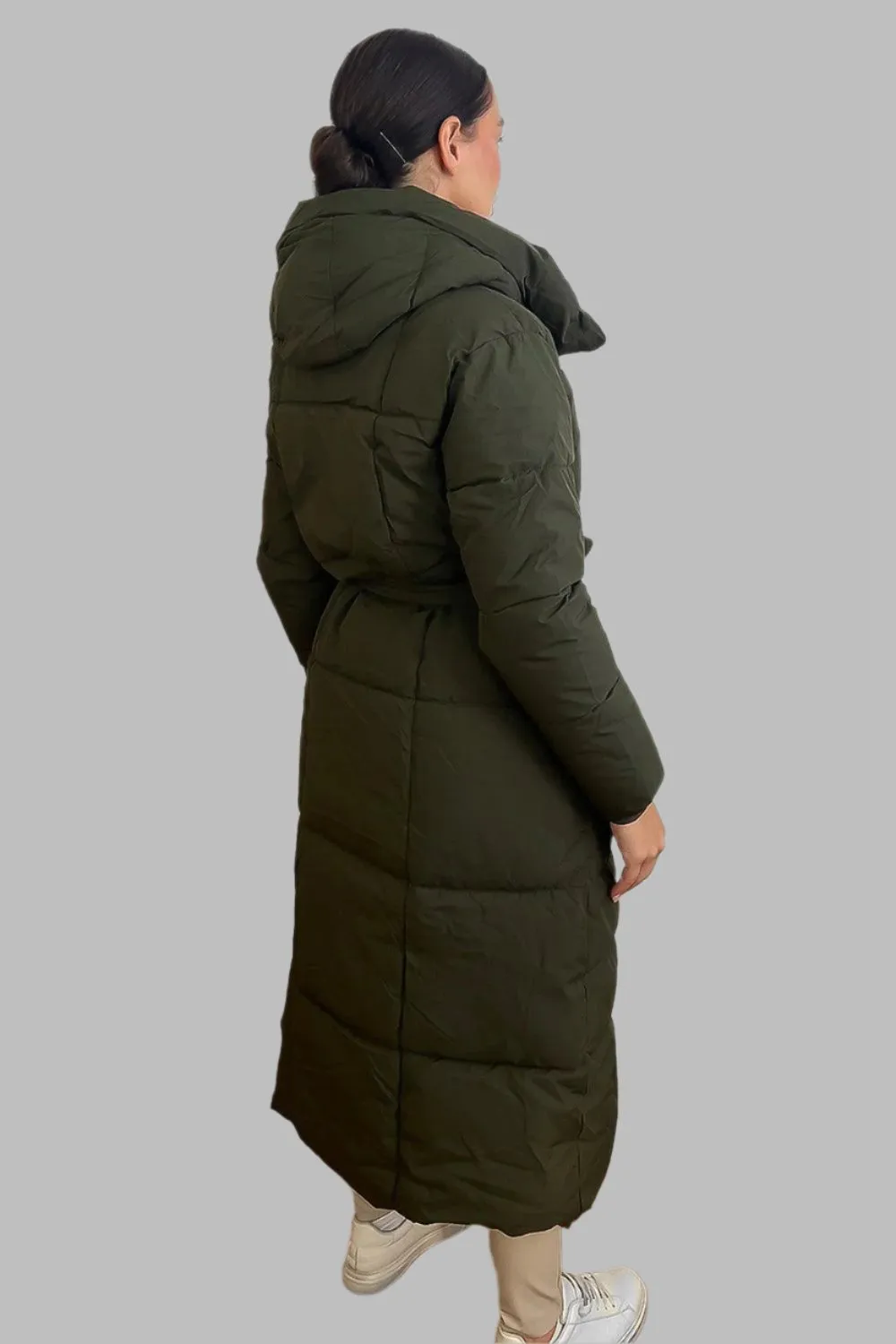 Hooded One Colour Maxi Puffer Jacket