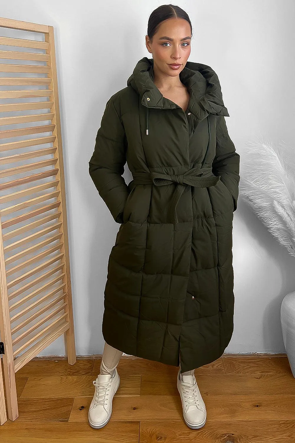 Hooded One Colour Maxi Puffer Jacket