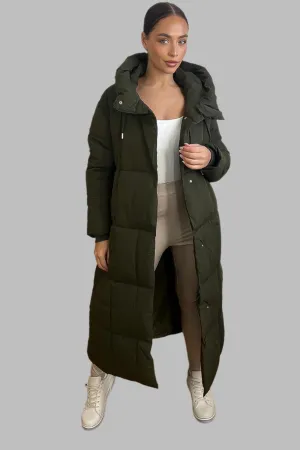 Hooded One Colour Maxi Puffer Jacket