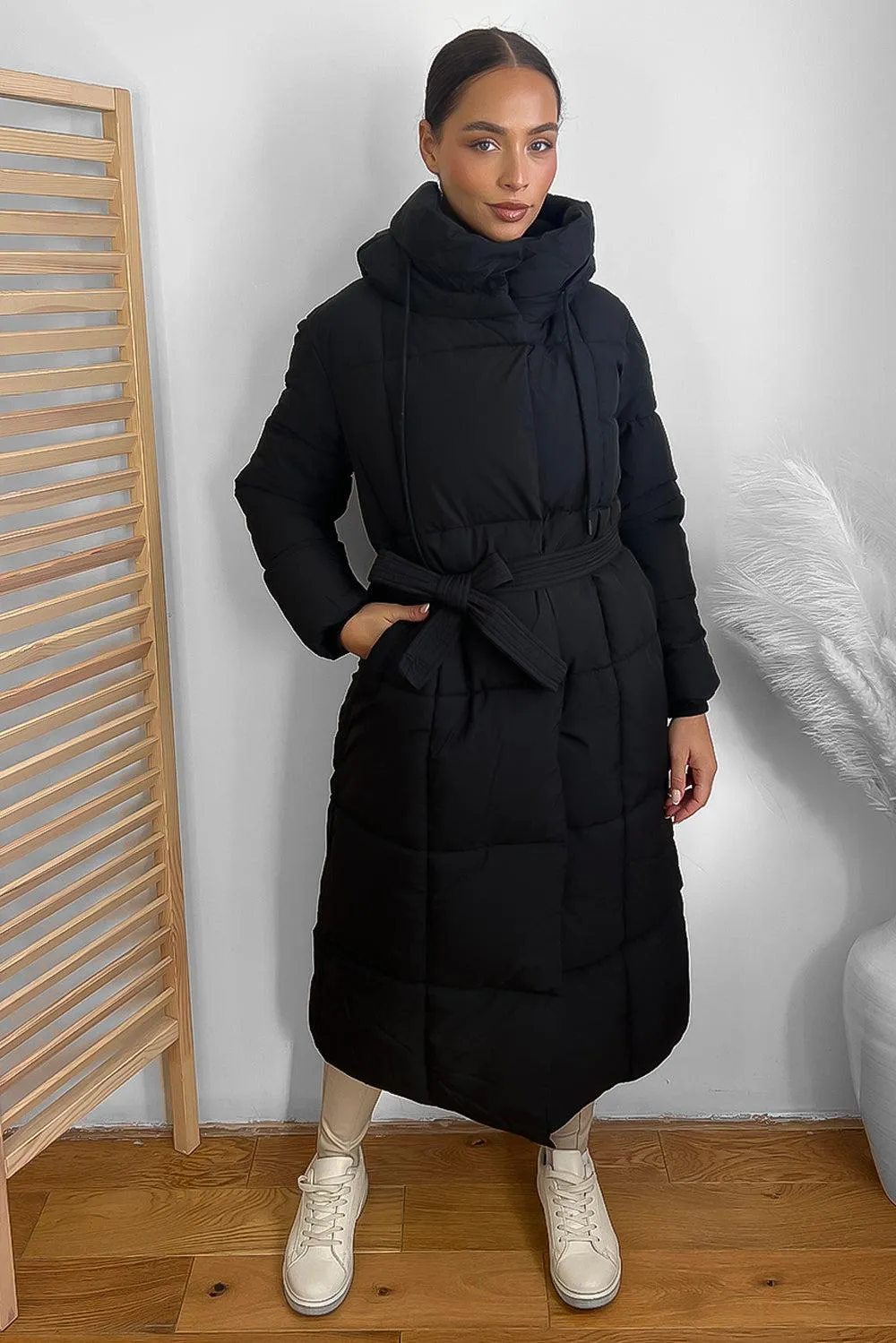 Hooded One Colour Maxi Puffer Jacket