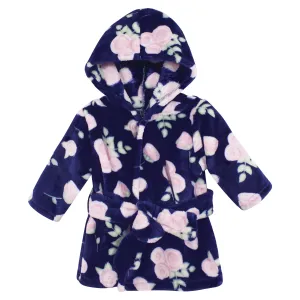 Hudson Baby Plush Animal Face Bathrobe, Navy Rose