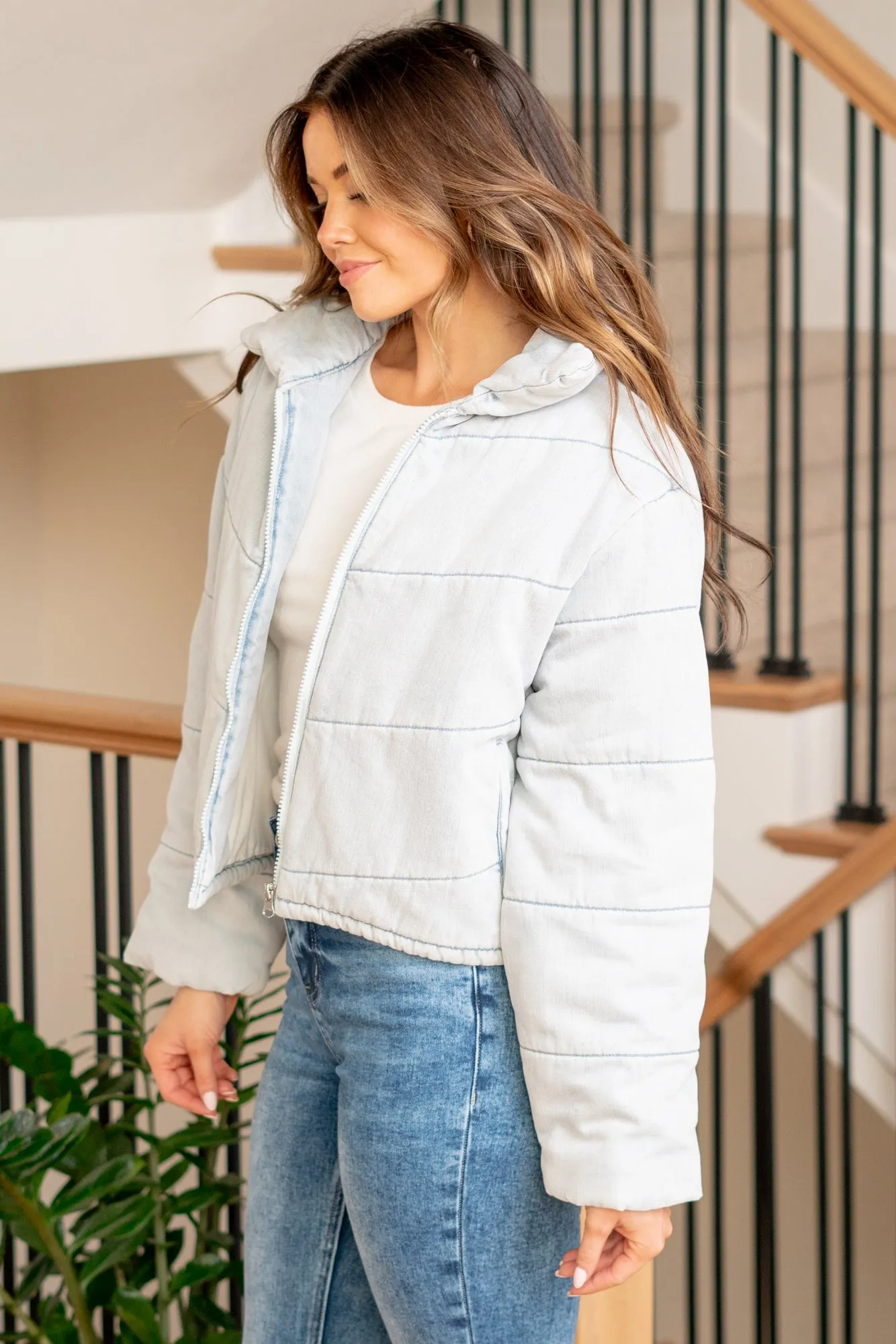 Jane Denim Puffer Jacket