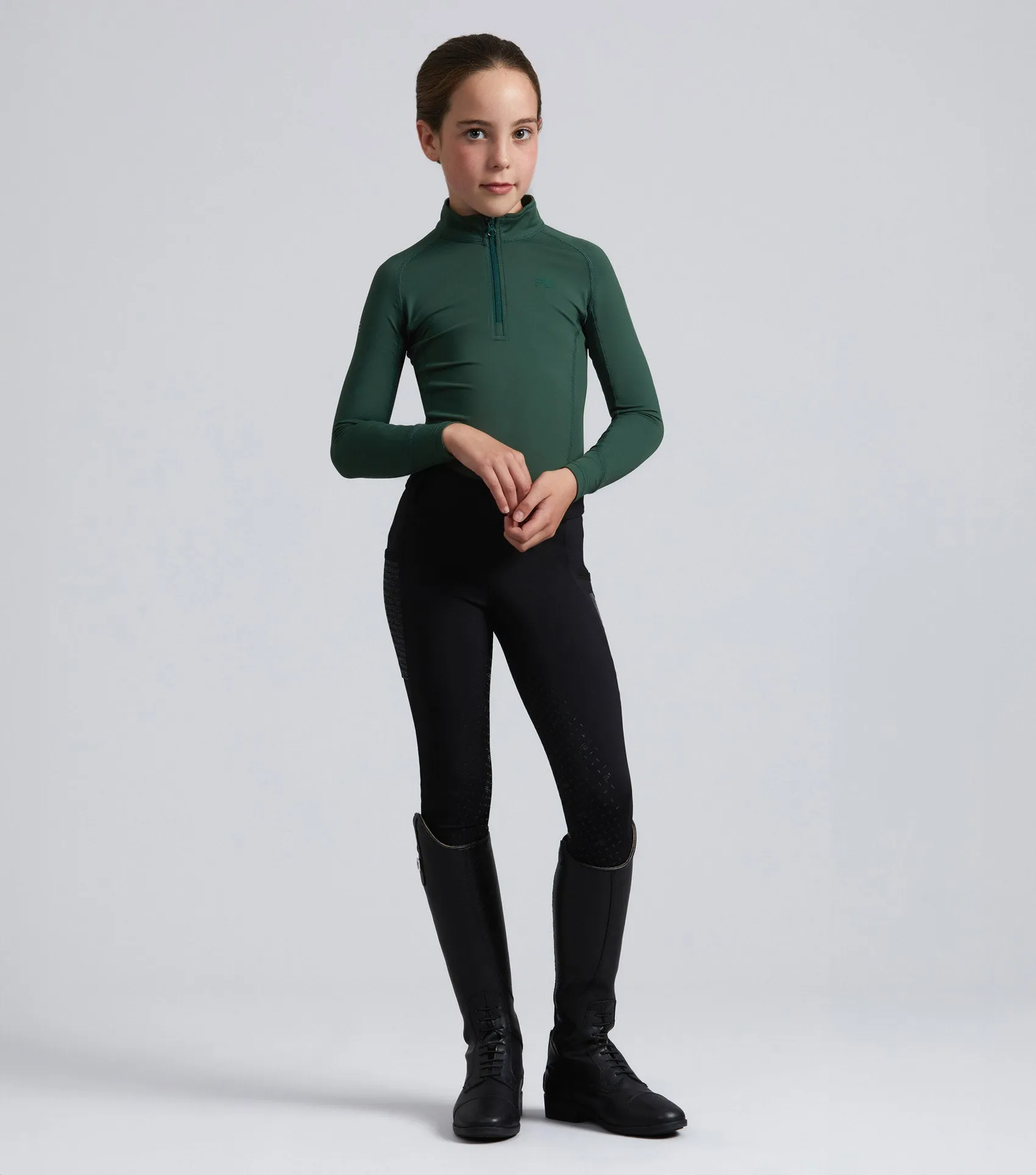 Junior Ombretta Technical Riding Top Green