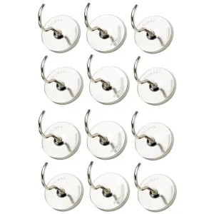 Katzco Magnetic Hooks - 10 Pack - 1.5 Inch - for Homes, Kitchens, Workshops, Garages