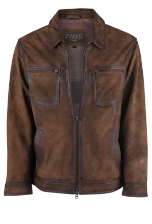 Madison Creek Distressed Brown Jungle Suede Steamboat Jacket