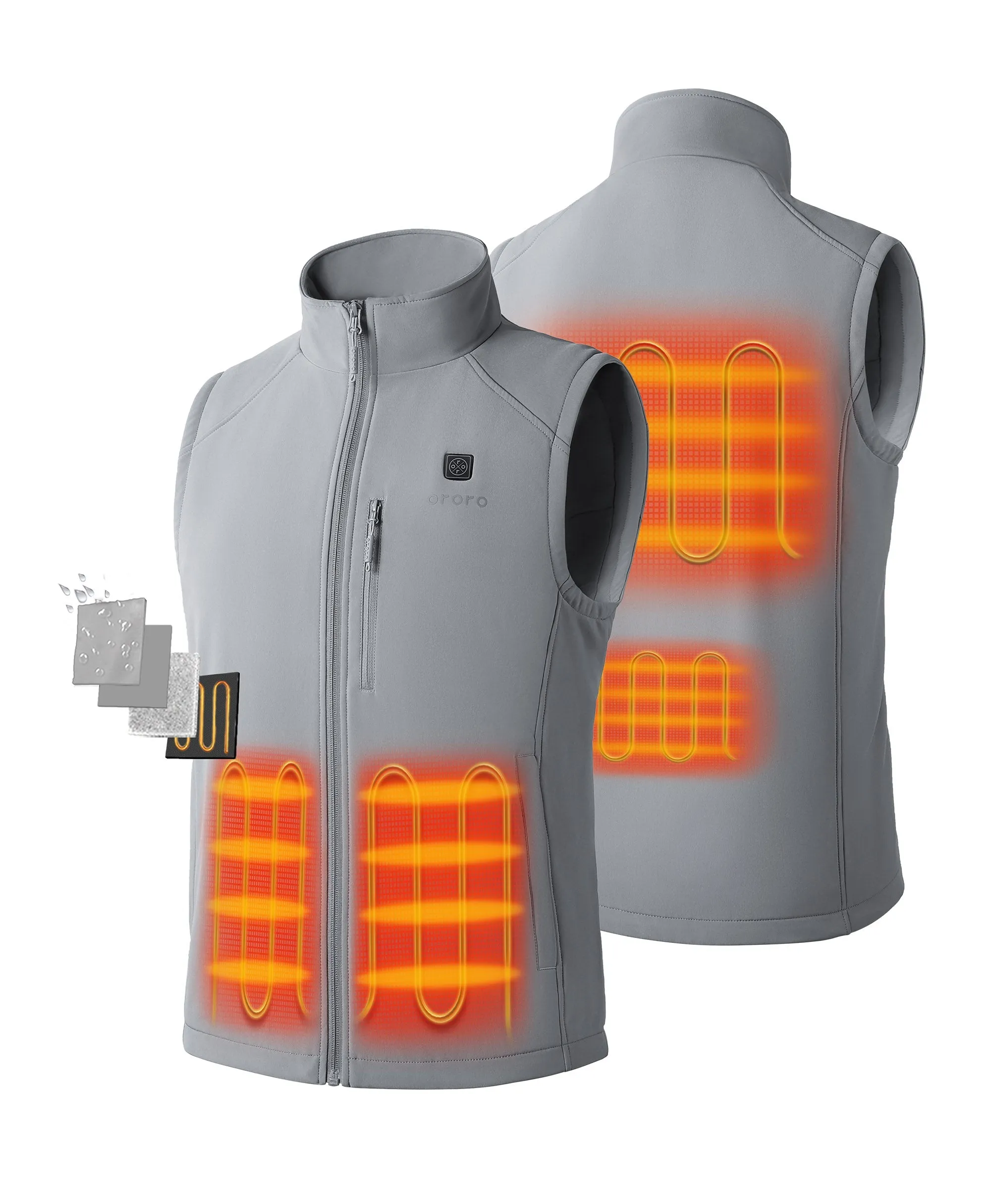 Men's Heated Softshell Vest - Lower Back Heating (Apparel Only)