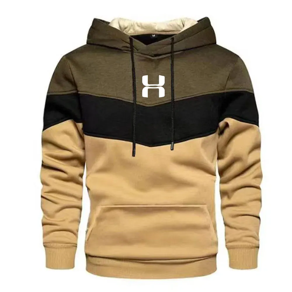 Men's Print Tracksuit Winter Casual Hoodies Outdoor Sport Jogging Wear