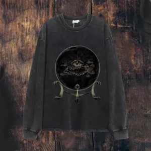 Mens Vintage Moon Eye Gothic Graphic Sweatshirt