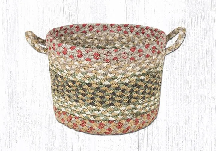 Olive, Burgundy, and Gray Woven Baskets