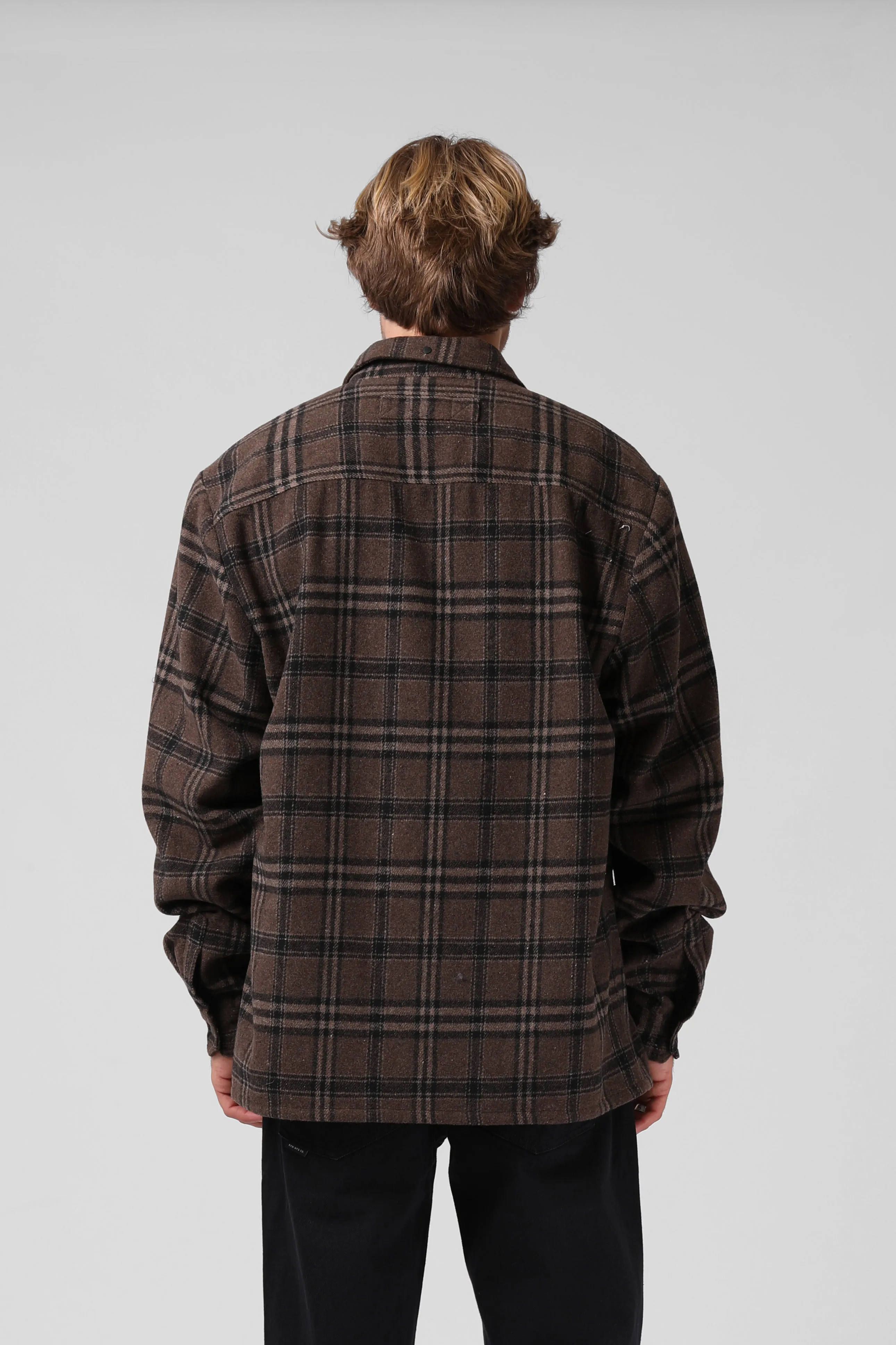 Plaid Shacket - Brown/Black Plaid