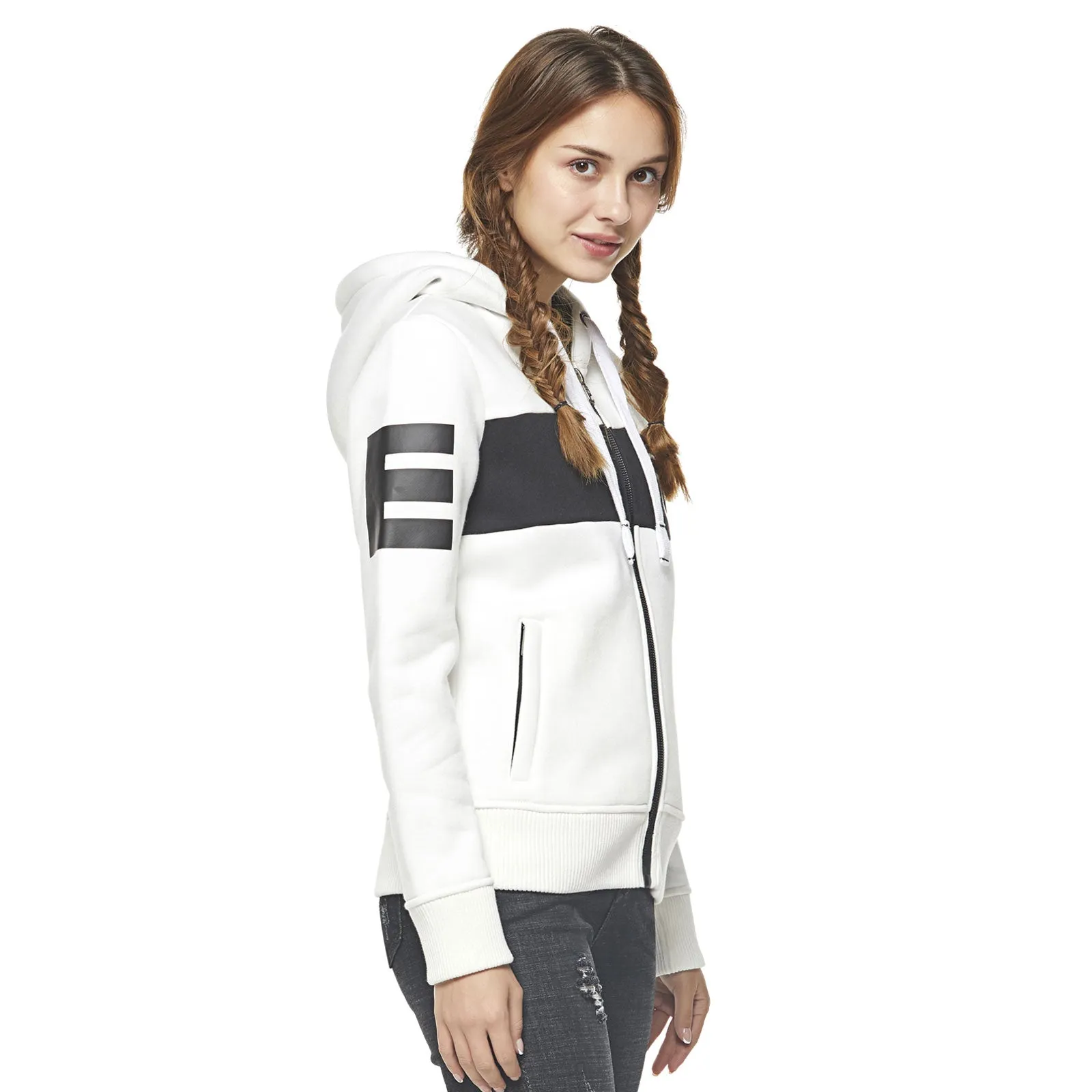 Pop Band Zip-up Hoodie - White