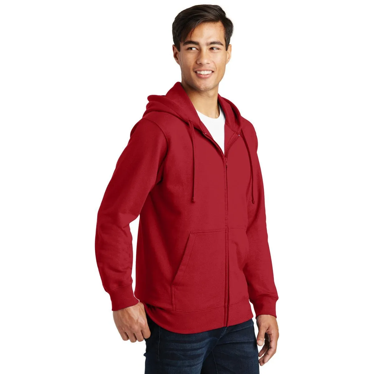 Port & Company Men's Team Cardinal Fan Favorite Fleece Full-Zip Hooded Sweatshirt