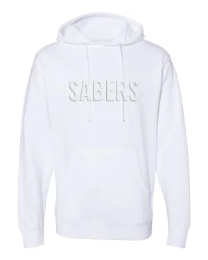 SABERS Puff-Printed White on White Hoodie, Unisex