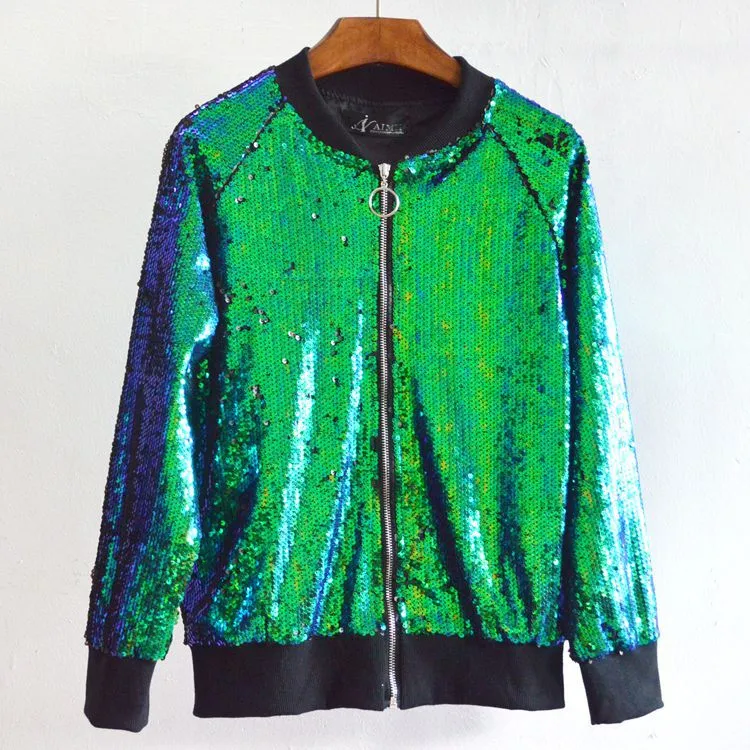 Sequin Bomber Jacket