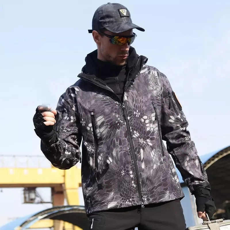 Stay Warm and Dry in Any Weather with Our Men's Camouflage Mountaineering Jacket