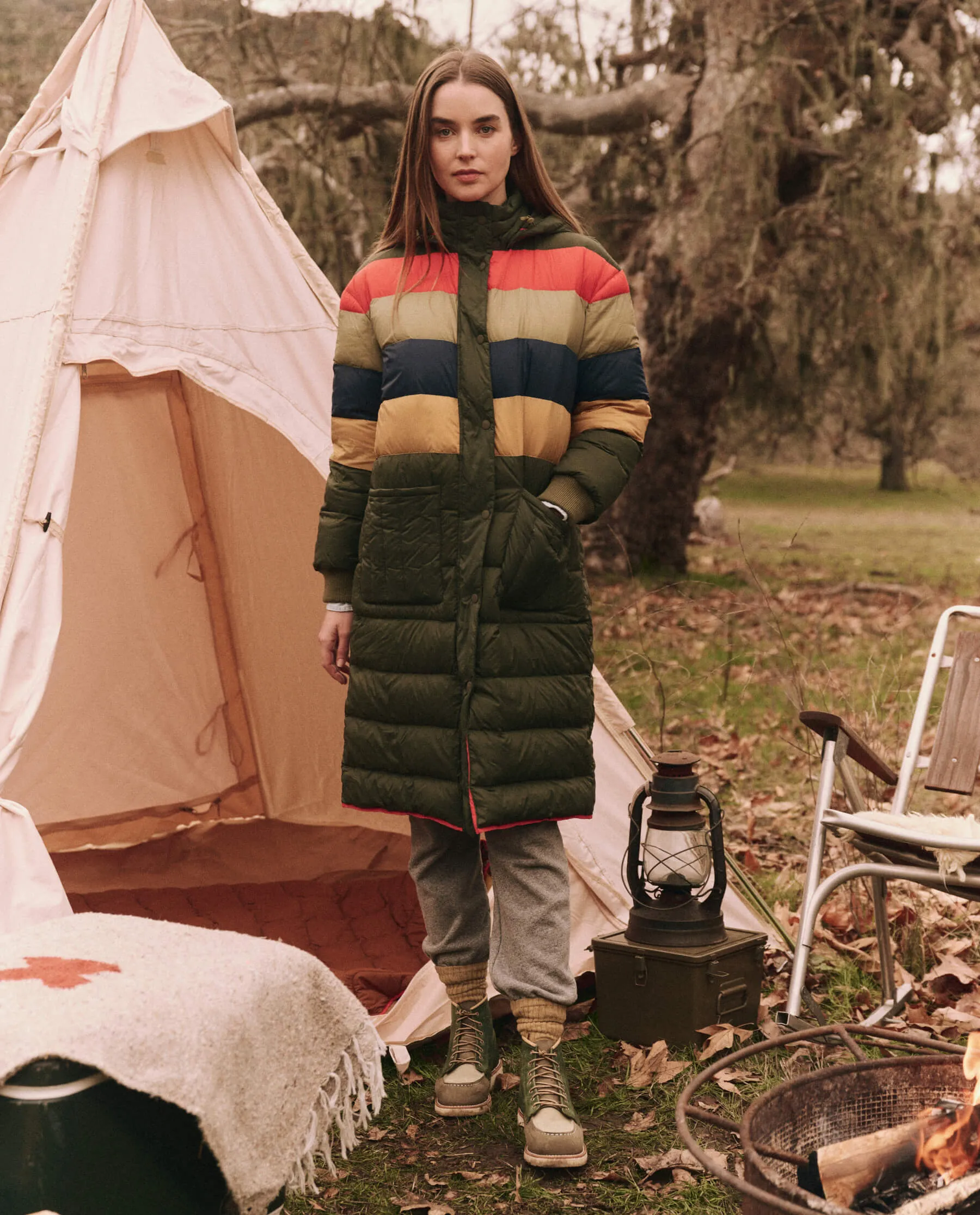 The Down Storm Puffer. -- Mountain View Multi Stripe