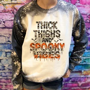 Thick Thighs and Spooky Vibes Adult Sweatshirt