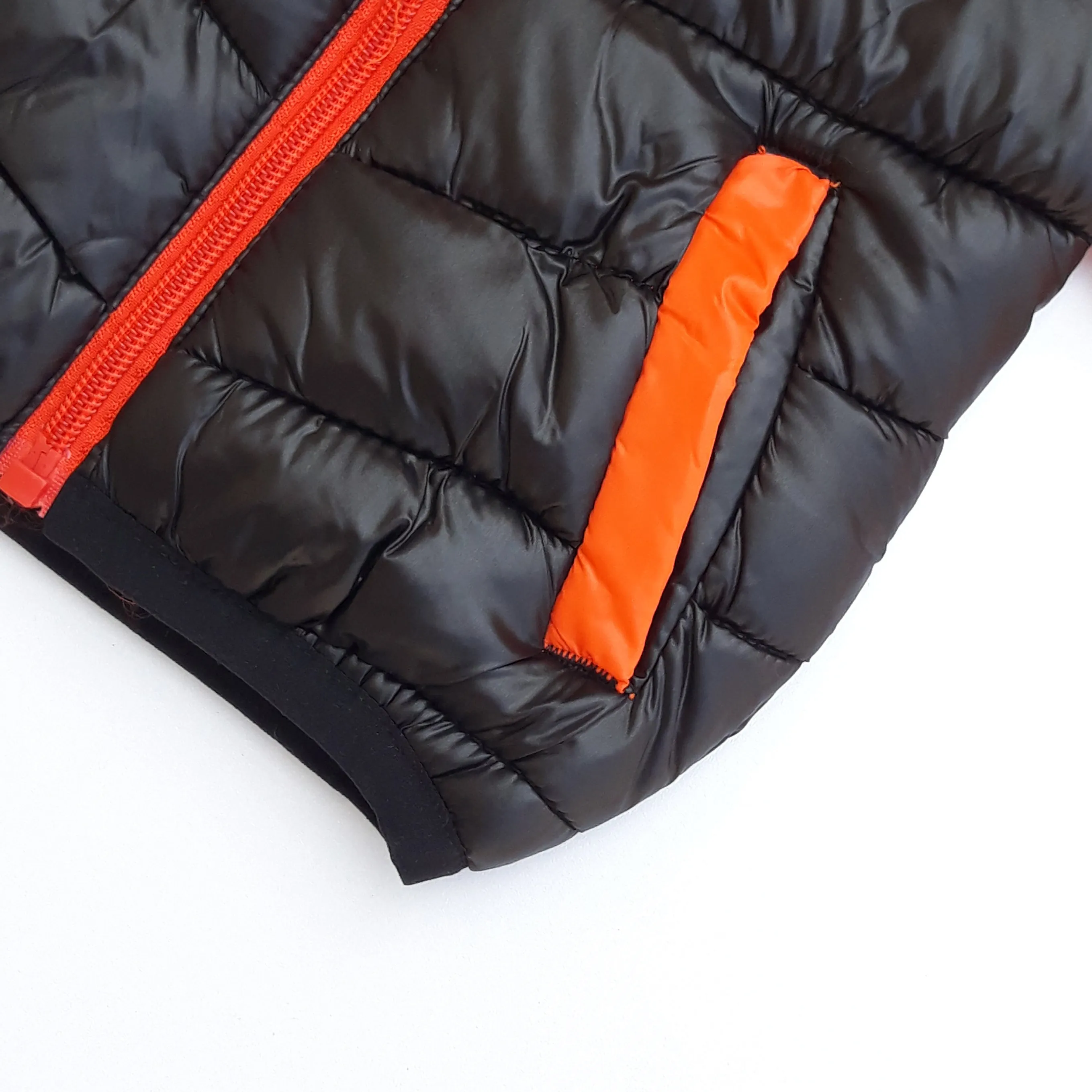 UN - Kids 'Orange & Black' Quilted Puffer Jacket UN296