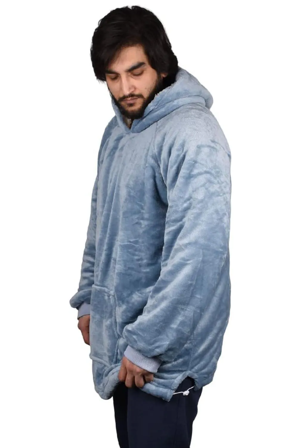 Unisex Steel Grey Blanket Hoodie - Thin