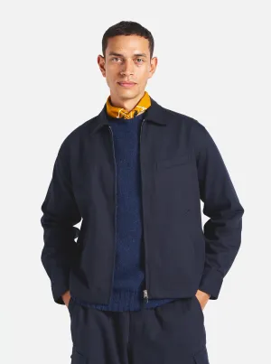 Universal Works Windcheater in Navy Winter Twill