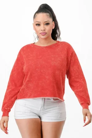 Washed French Terry Cropped Sweatshirts