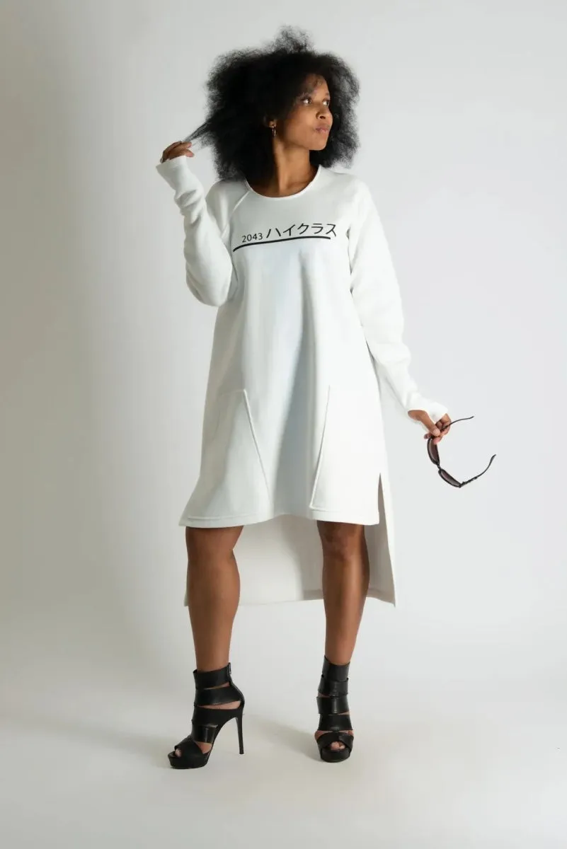 White Sweatshirt Dress IZABEL